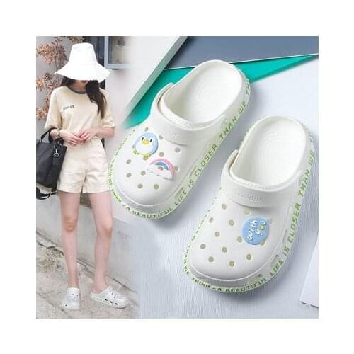 Summer Garden Shoes Women Beach Slip on Loafer Sandals Woman Comfortable Cartoon Cute Rubber Clogs Slid Slippers Sandalias Mujer