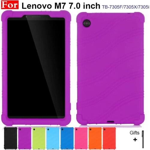 Silicone Case for Lenovo Tab M7 7.0 inch TB-7305F TB-7305X TB-7305i Tablet Safe Soft Stand Cover Funda Shell for Kids