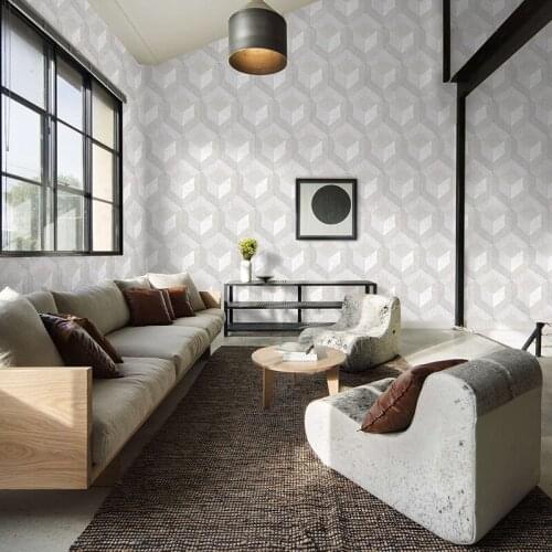 Beibehang Modern minimalist non-woven geometric wallpaper living room bedroom cafe TV background wall engineering 3d wallpaper