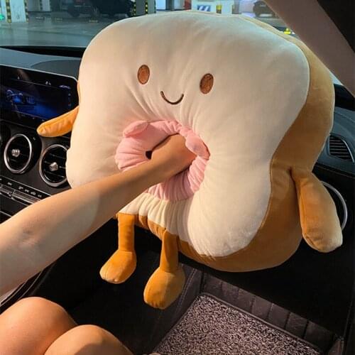 High Quality Plush PP Cotton Home Office Car Cartoon Pig Bread Driving Artifact Seat Back Lumbar Backrest Cushion Pillow
