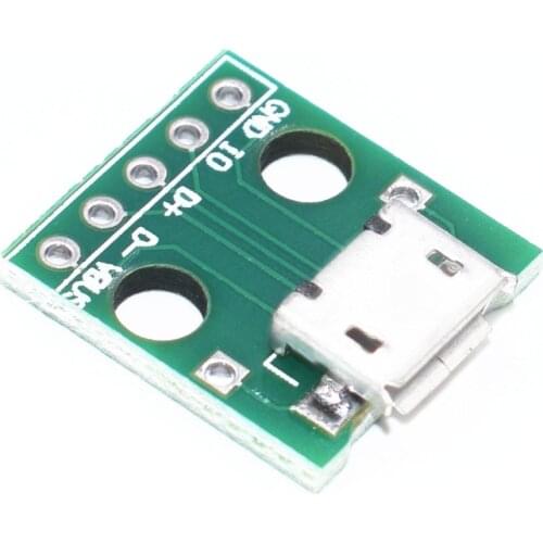 10pcs MICRO USB to DIP Adapter 5pin Female Connector B Type PCB Converter