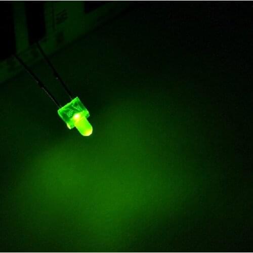 1000PCS/LOT LED light-emitting diode 2MM green shell hair green light