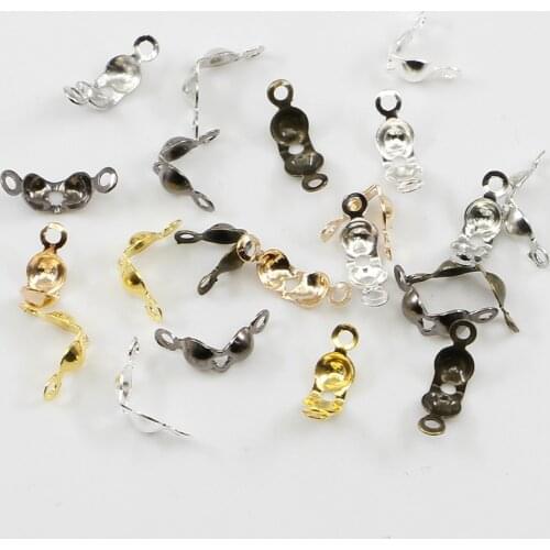 200pcs/lot DIY jewelry accessories metal clip,gold/silver/gun black/rhodium/bronze double hole small bean bag wire buckle