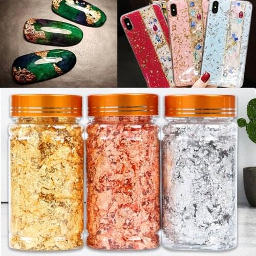 3g-10g Gold Silver Foil Paper Resin Mold Fillings Shiny Sequins Glitters Materials UV Epoxy Resin Decorative Jewelry Making DIY