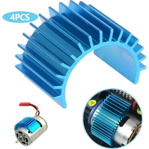Aluminum 370 380 Motor Heat Sink Heatsink Cooling Fins for RC HSP Tamiya Traxxas 1/16 Car (Pack of 4)