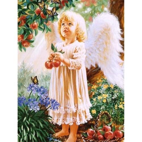 Angel Portrait Pre-Printed 11CT Cross-Stitch Set DIY Embroidery DMC Threads Handmade Handiwork Painting Hobby Needle Magic