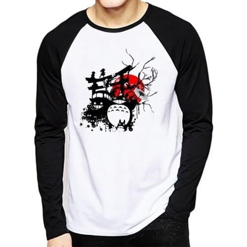Anime Totoro Long Sleeve Shirt Men Studio Ghibli Miyazaki Hayao Japanese Anime Spirit Away T Shirt Men Women Clothes T-Shirts