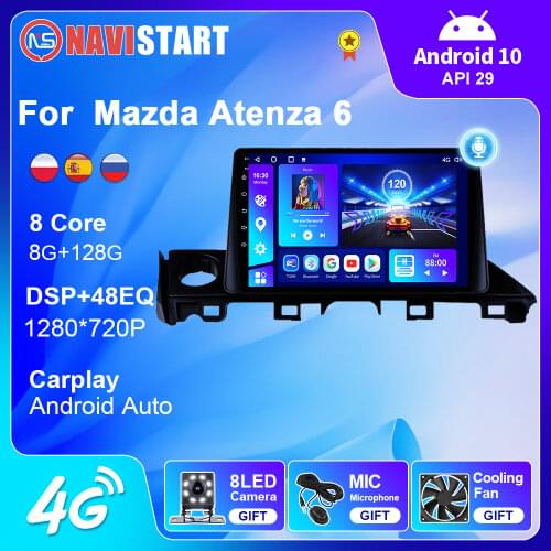 6G 128G Car Radio for Mazda Atenza 2016-2018 GPS Navigation Android 10 Autoradio Multimedia Stereo Player Carplay Split 3 Screen