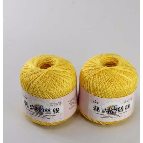 Free shipping 2 BallsX50g High quality soft 100% Cotton Crocheted Yarn Yellow 16115