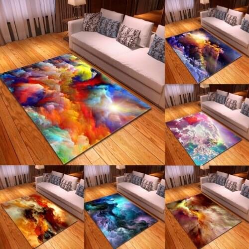 Colorful Clouds 3D Printed Large Carpet for Living Room Soft Flannel Sponge Floor Mat Bedroom Anti-slip Bathroom Mat Kid Rug