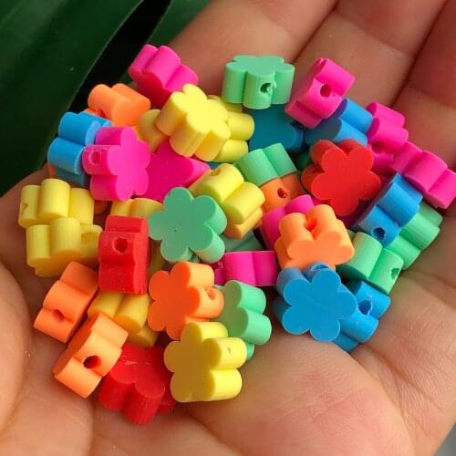 Flower Shape Polymer Clay Beads Round Spacer Beads DIY Necklace Bracelet Earring Jewelry Making Accessories Findings Wholesale