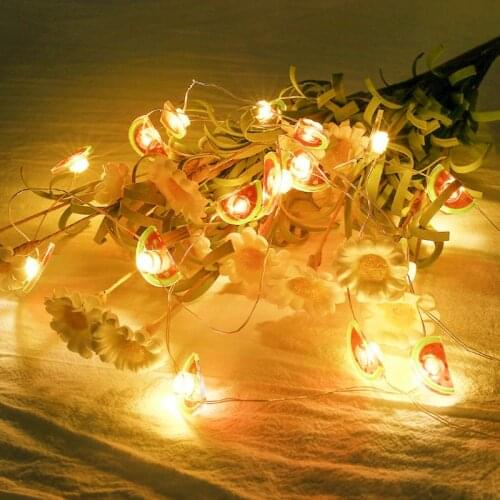 20 LED Half Slice Watermelon Decorative String Lights Christmas Halloween Showcase Bar Decoration Holiday Party Layout Props