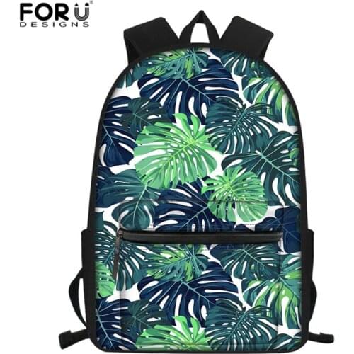 FORUDESIGNS Tropical Leaves Children Schoolbag tudent School Backpack Bagpack Primary School Book Bags for Teenage Girls Boys