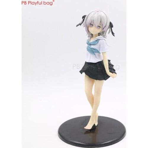 26CM Joshi Chogakusei figure Lovely white school uniform girl model PVC-collectible-anime-action figure Christmas gifts HE48
