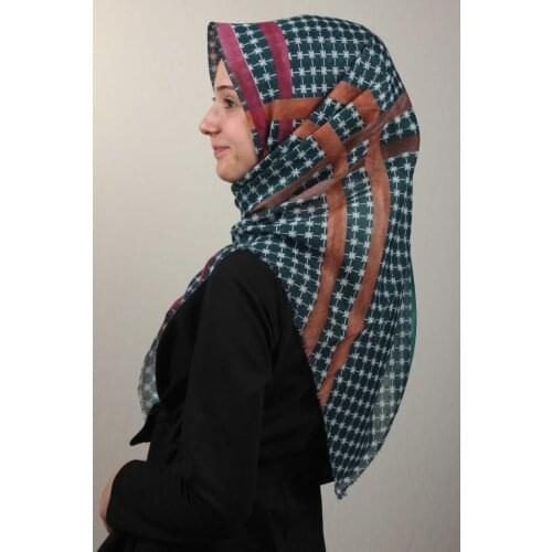 FOMARA SHİNE PATTERNED SILVERY LINEN SCARF-DESEN-03-RENK-13