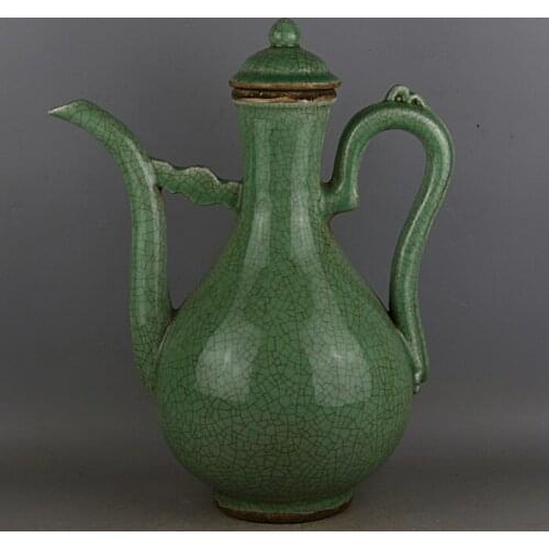 Rare SongDynasty porcelain teapot, Song Dynasty Longquan kiln big teapot,Collection&Adornment,Free shipping