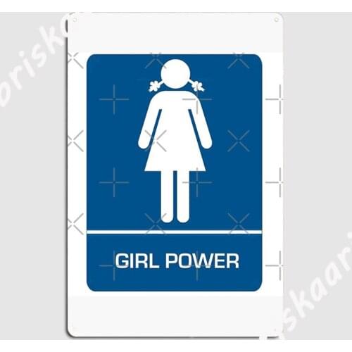 Girl Power Restroom Door Metal Sign Cinema Living Room create Poster Cave pub Tin sign Poster