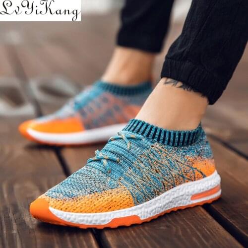 2019 Mens Vulcanize Shoes Lace-up Breathable Fashion Summer Air Mesh Loafers Casual Shoes Men Trainers Sneakers Tenis Hombre