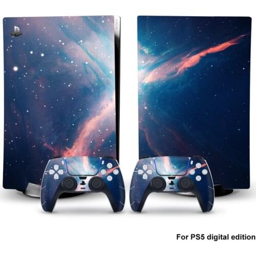 For PS5 Digital Edition Camouflage Skin Sticker Decal Cover for PlayStation 5 Console and 2 Controllers