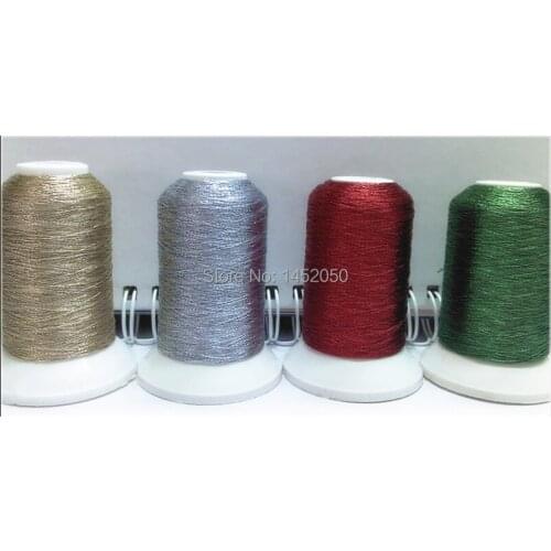 4 Colors Metallic Embroidery Thread + 2 Colors Polyester Thread 500M/Spool Free Shipping