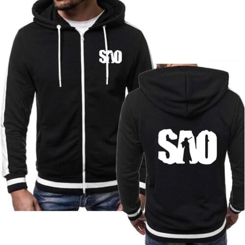 2021 NEW Hoodies Men SAO Sword Art Online Casual Sweatshirt Fleece Zipper jacket Tracksuit Male Sportswear