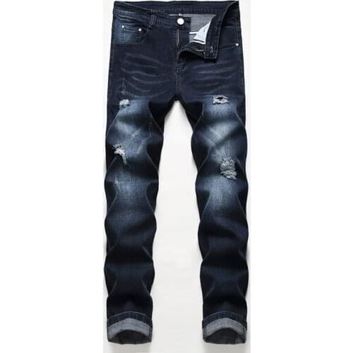 2020 New autumn Mens jeans Elastic Cotton Stretch Jeans Fashion Pants Loose Fit Denim Trousers Europe Size Mens pants K004