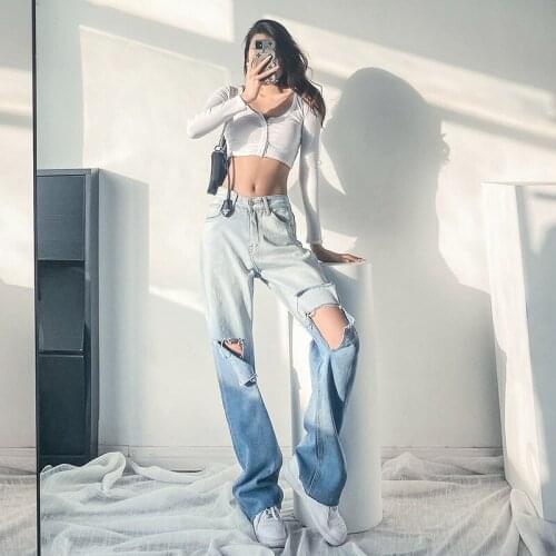 Широкие джинсы Пн Ян/安末言 China At AliExpress