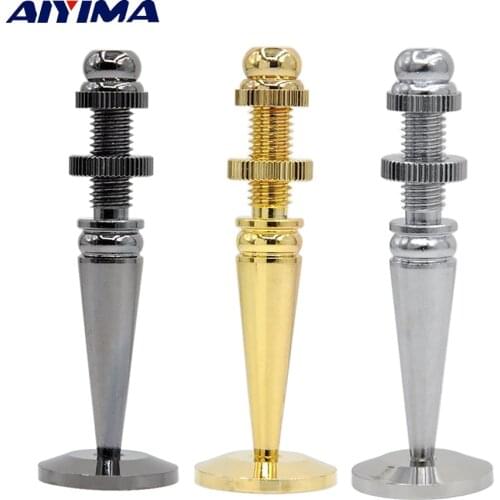 AIYIMA 4 Sets Audio Speaker Spikes Stand M8x72 Pure Copper Speakers Parts Foot Nails Pads Accessories DIY For Home Theater