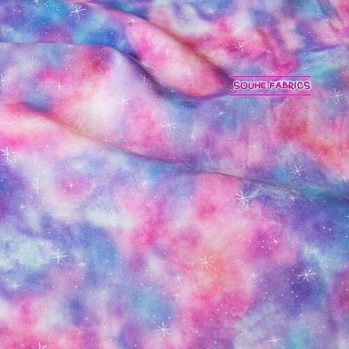 Half-Meter Kaufman Digital Print Cotton Fabric Patchwork Fabrics Morningmoon Fairies Blender Orchid