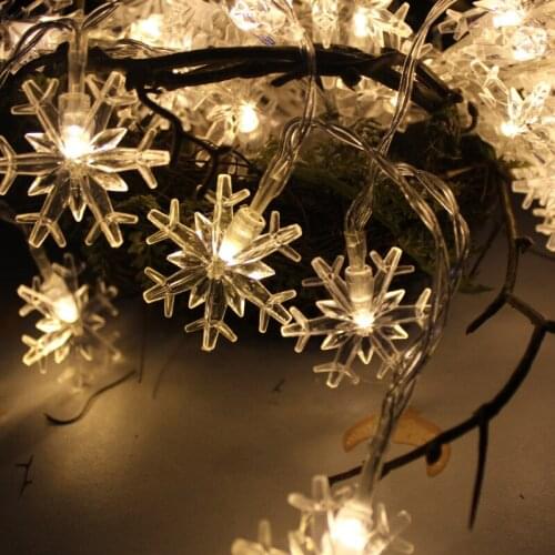 2.2Meters Snowflake Christmas LED Light String Colorful Christmas String Lights Party Decorative Lamp Bell Pendant Ball Ornament