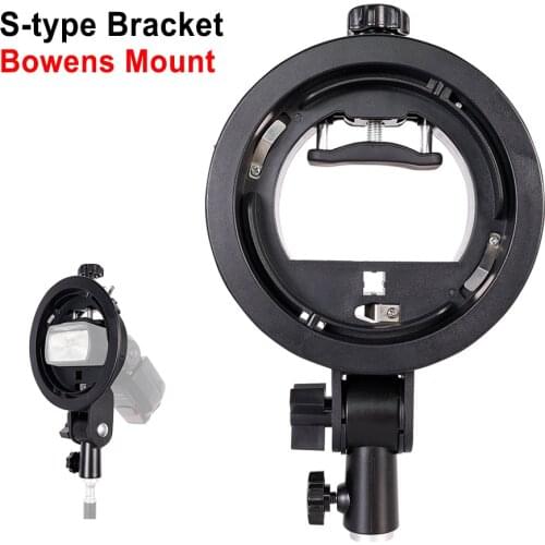 S-Type Bracket Bowens Mount for Speedlite Flash Lighting Snoot Softbox Beauty Dish Honeycomb Reflector Umbrella S Mount Holder