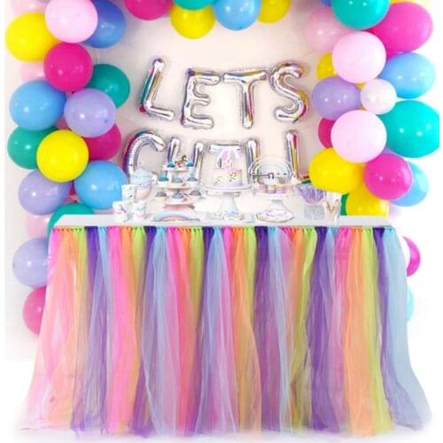 Wedding Tutu Table Skirt Tulle Tableware Baby Shower Party Decoration Banquet Wedding Table Skirting Home Textile