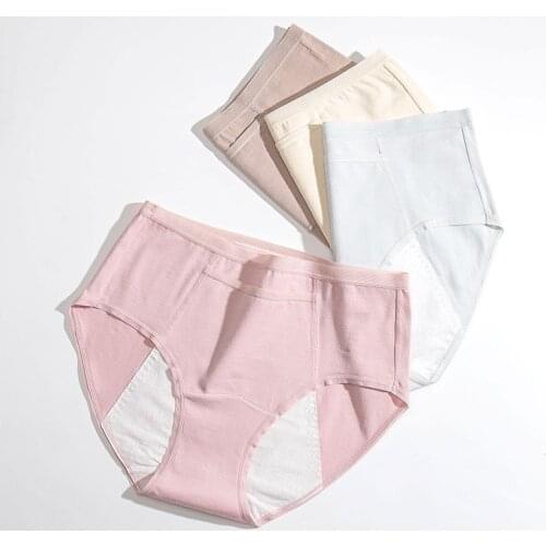 Womens Panties For Periods Menstrual Panties Absorbents High Waist Large Size Leak Proof Cotton Period Underwear Briefs