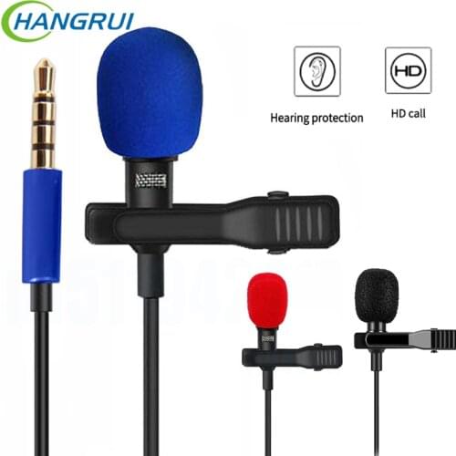 HANGRUI Universal Portable 3.5mm Mini Microphone Hands Free Clip on Microphone Mini Audio Mic For PC Laptop Phone Loudspeaker