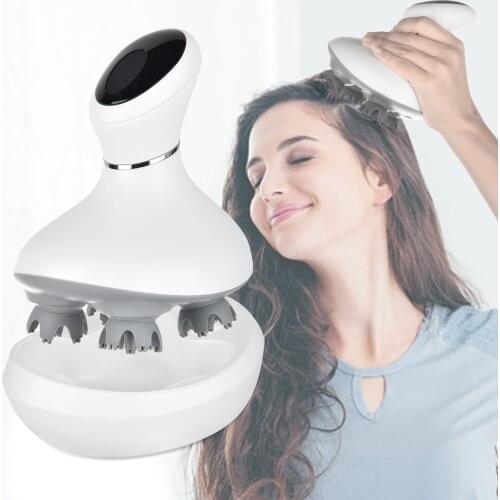 Waterproof Electric Head Massager Wireless Scalp Massage with Replacement Massage Heads Prevent hair loss Pet vibration massager