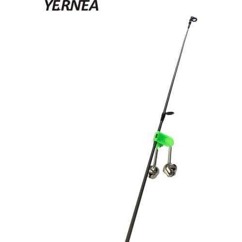 Yernea 5 Pcs/Lot carp Fishing Rod Bite Alarms Fishing Bells Rod Fishing Alarm Clamp Tip Clip Bells Ring Green Plastic