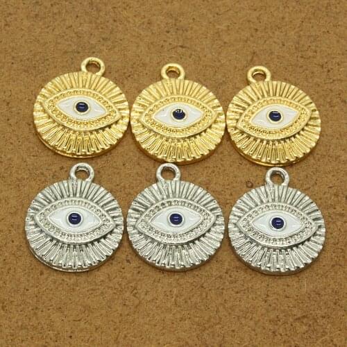6pcs Turkey Classic Evil Eyes Earring Charms Handmade Bohemia Lucky Demon Eye Bracelet Necklace Pendants Diy For Jewelry Make