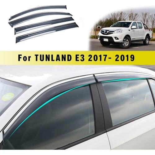 Car Sunny Visor For Foton TUNLAND E3 2017 2018 For JAC T6 Smoke Car Window Visor Sun Rain Guard Wind Deflectors 4PC Accessories