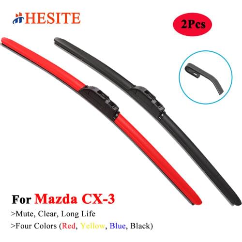 HESITE Hybrid Wiper Blades Colorful For Mazda CX-3 CX-30 Turbo Sport Touring SUV Accessories 1.5 2.0 D 2016 2017 2018 2019 2020
