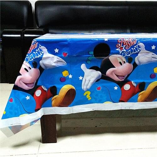 Mickey mouse tablecloth kids birthday party decoration baby shower tablecover cartoon theme tableware festival party favors