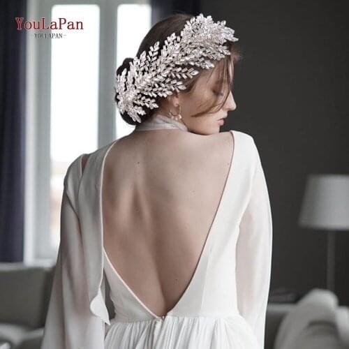 YouLaPan HP312 Silver Bridal Hairpiece for Wedding Crystal Hair Vine Bridal Tiara Flower Headband Rhinestone Bridal Hair Piece