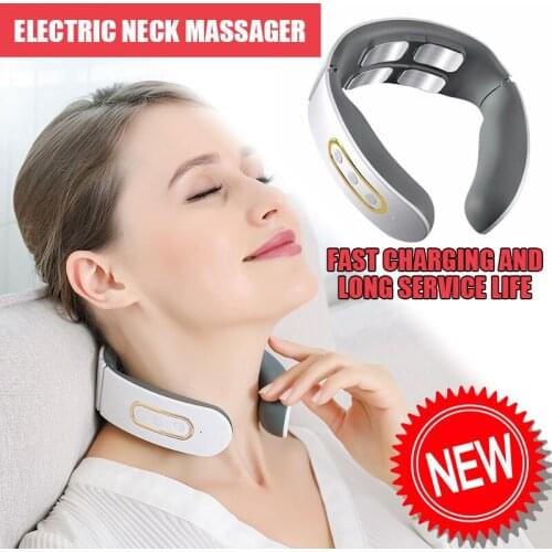 Electric Smart Neck Massager Pain Relief Pulse Cervical Vertebra Massage Rechargeable Therapy Smart Tools Health Products