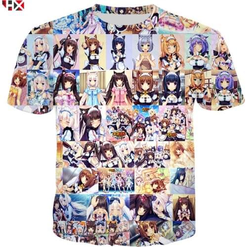 Anime Nekopara T Shirts Men Women 3D Print Chocola Vanilla Cute Girl Autumn T Shirt Sportswear Harajuku Streetwear Tops X509