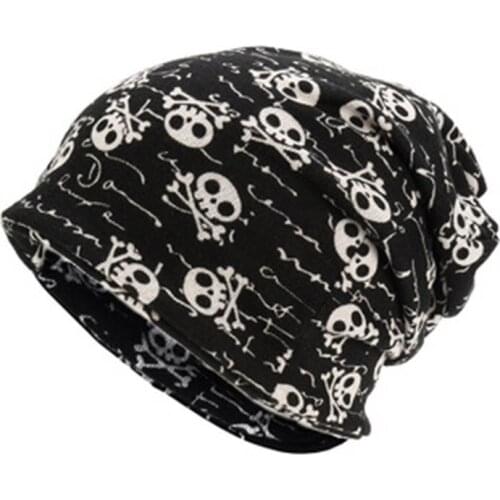 Men Women Autumn Winter Skull Pattern Headgear Hat Hip Hop Sport Street Dance Bib Multifunction Warm Headscarf Cap Beanies F3