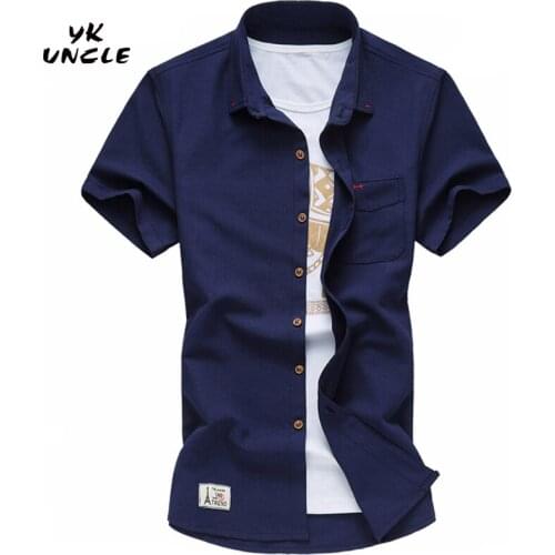Hot Sale 2016 New Casual Men Shirt Mens High Quality Brand Short Sleeve Big Man Shirt Dress Shirts Plus Size M-6XL,YK UNCLE