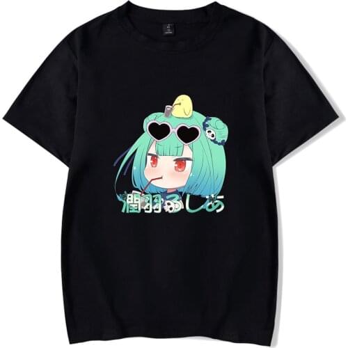 HOLOLIVE VTuber Uruha Rushia Print Spring Summer Holiday Street Graffiti Style Men/Women Casual T-shirt Novelty Kawaii style