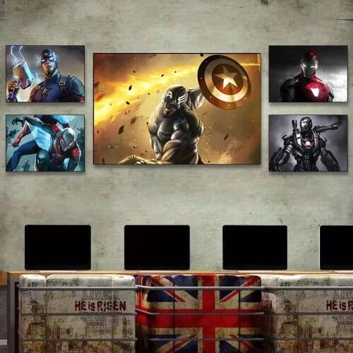 Marvel Avengers Canvas Paintings Superhero America Style Posters and Figure Prints Wall Art Pictures for Living Room Home Decor