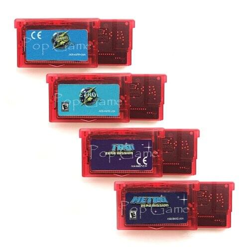 Metrod Fusion Zero Mision Red Shell for 32 Bit Video Game Cartridge Console Card Handheld Player