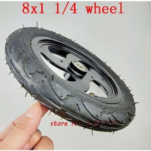 Lightning Delivery 8 x1 1/4 Pneumatic Wheel With Inner Tube Alloy Hub 8*1 1/4 wheel tyre For Kickscooter Scooter