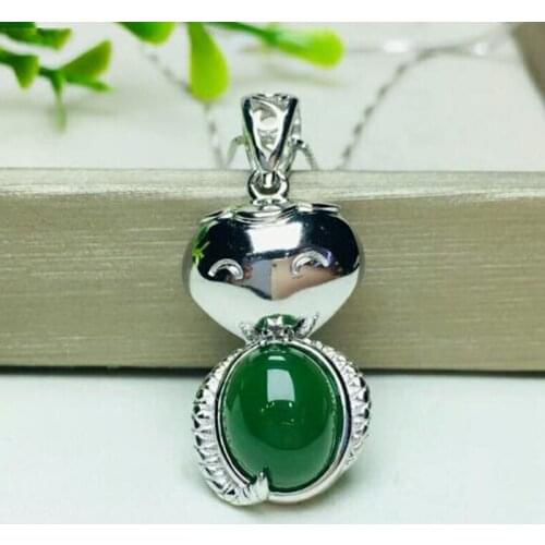 Fashion Jewelry Green Jasper Pendant Twelve Chinese Zodiac Lucky Amulet S925 Silver Necklace Women
